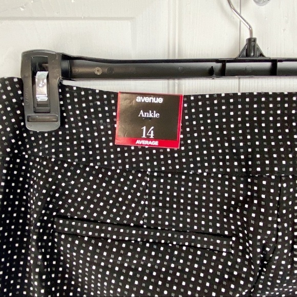 Square Black and White Hook & Bar Polka Dot Ankle Pant Size 14 Career Work - Picture 3 of 10